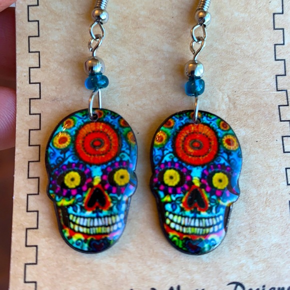 Sugar skull earrings - Picture 1 of 2